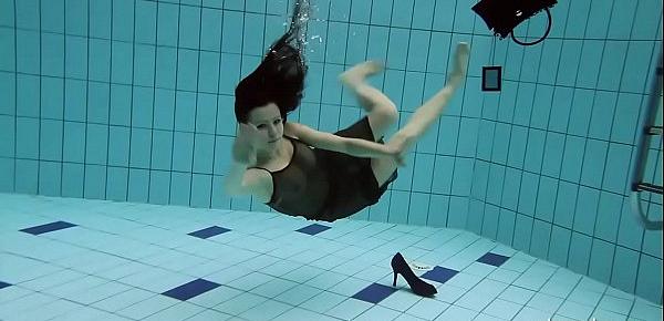  Kristy in a see through dress underwater